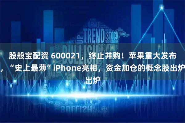 股般宝配资 600021，终止并购！苹果重大发布，“史上最薄”iPhone亮相，资金加仓的概念股出炉