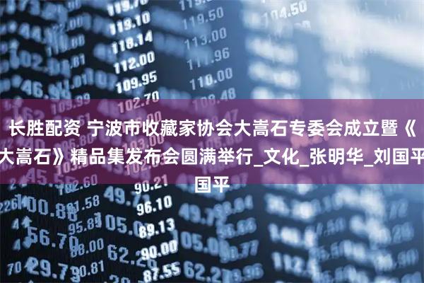 长胜配资 宁波市收藏家协会大嵩石专委会成立暨《大嵩石》精品集发布会圆满举行_文化_张明华_刘国平